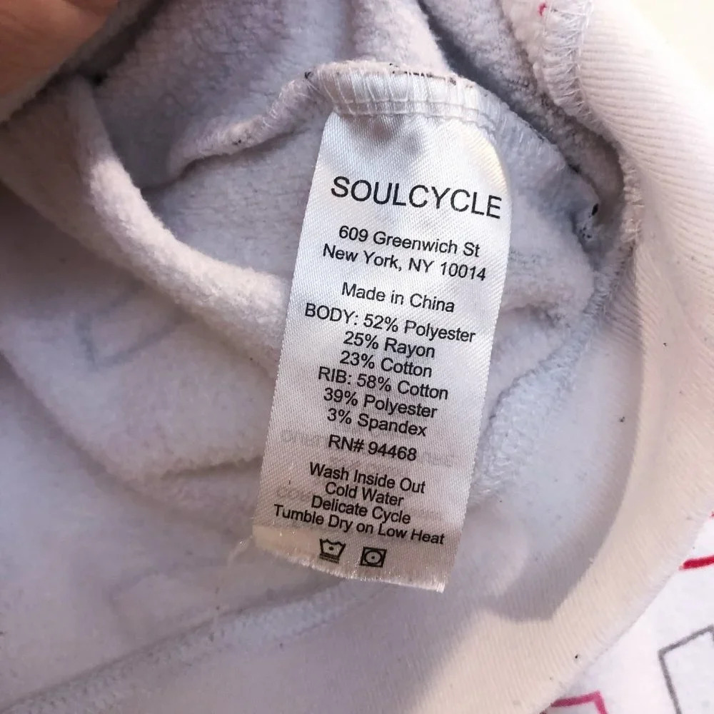 Soulcycle White Graphic Colorful Sweatshirt Medium - Picture 5 of 6